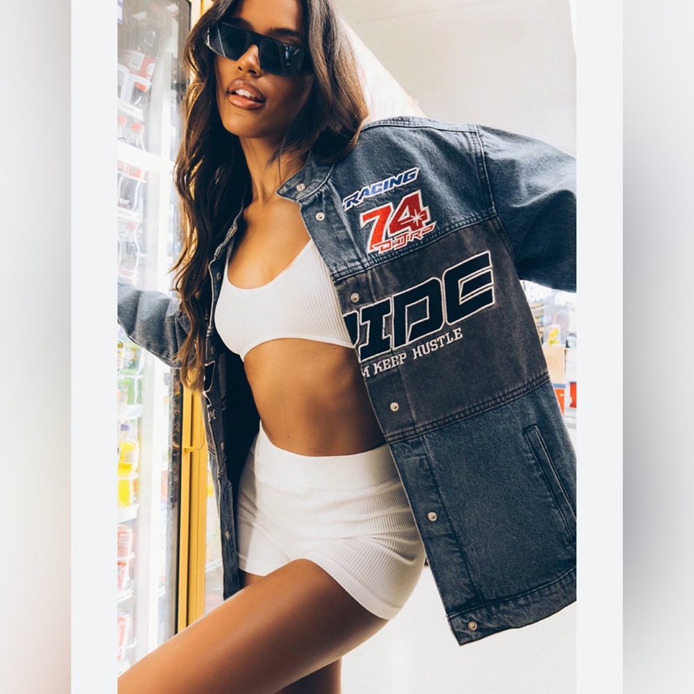 PrettyLittleThing racer denim jacket